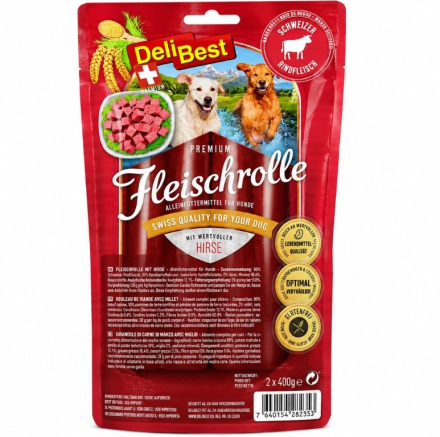 Premium Fleischrolle Rind & Hirse 2 x 400 g